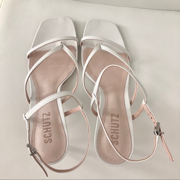 SCHUTZ Shoes | Schutz Aurora Sandals White Us8 Brand New | Poshmark